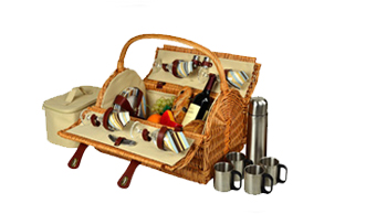 Yorkshire Picnic Basket for 4 w/Coffee